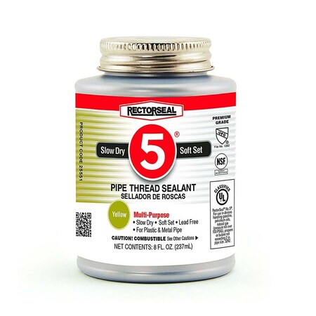 Thrifco Plumbing No. 25551 8-OZ, No. 5 Pipe Thread Sealant, 1/2 Pint 6312010